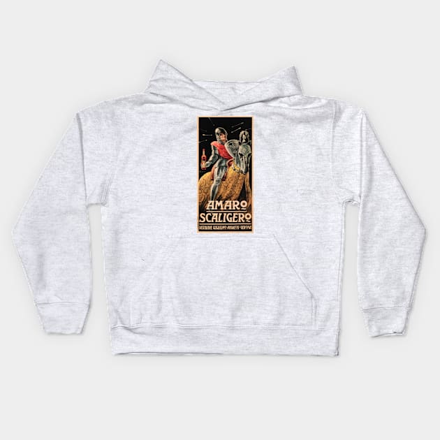 AMARO SCALIGERO by Attilio Bresciani Vintage Italian Liqueur Wine Advertisement Kids Hoodie by vintageposters